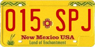 NM license plate 015SPJ