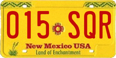 NM license plate 015SQR