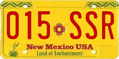 NM license plate 015SSR