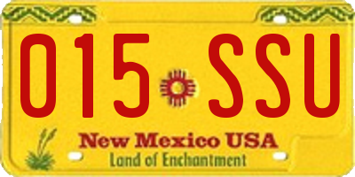 NM license plate 015SSU