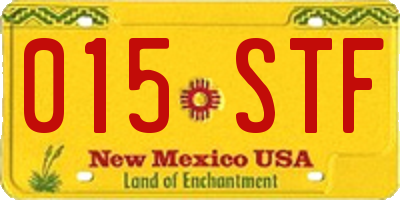 NM license plate 015STF