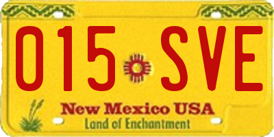 NM license plate 015SVE