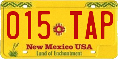 NM license plate 015TAP