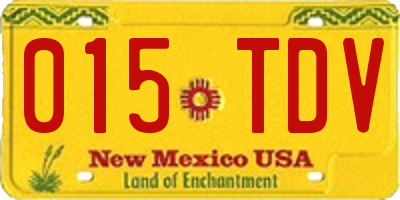 NM license plate 015TDV