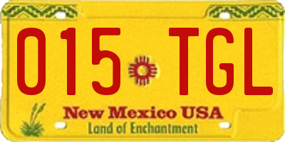 NM license plate 015TGL