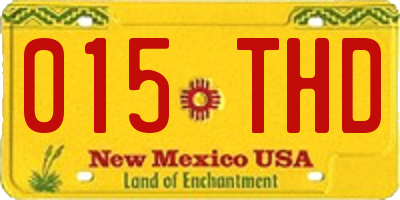 NM license plate 015THD