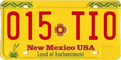 NM license plate 015TIO