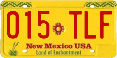 NM license plate 015TLF