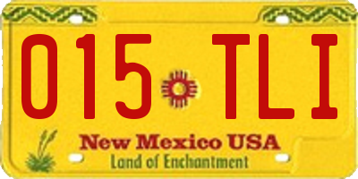NM license plate 015TLI