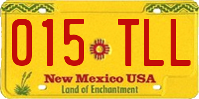 NM license plate 015TLL