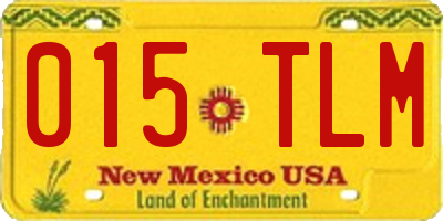 NM license plate 015TLM