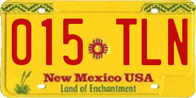 NM license plate 015TLN