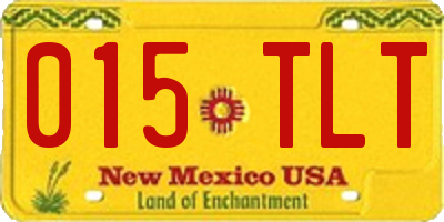 NM license plate 015TLT