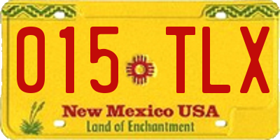 NM license plate 015TLX