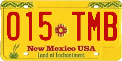 NM license plate 015TMB