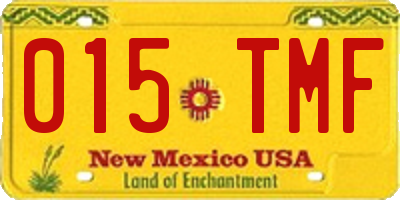 NM license plate 015TMF
