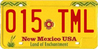 NM license plate 015TML