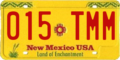 NM license plate 015TMM