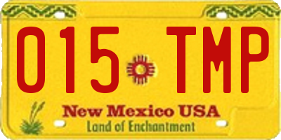 NM license plate 015TMP