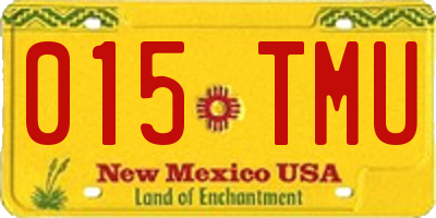 NM license plate 015TMU