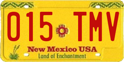 NM license plate 015TMV