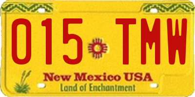 NM license plate 015TMW