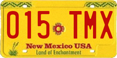 NM license plate 015TMX