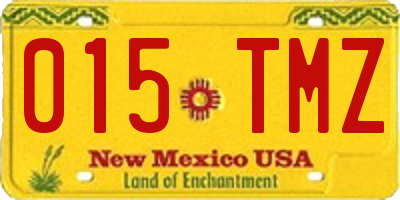 NM license plate 015TMZ