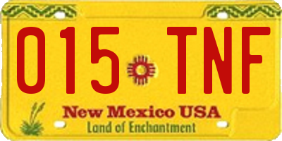 NM license plate 015TNF