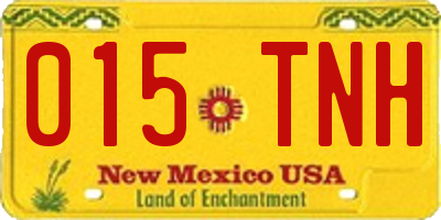NM license plate 015TNH