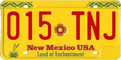 NM license plate 015TNJ