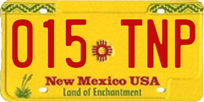 NM license plate 015TNP