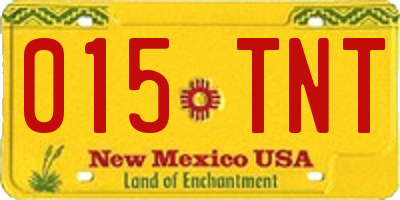 NM license plate 015TNT