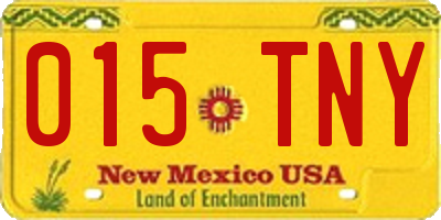 NM license plate 015TNY