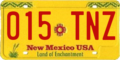 NM license plate 015TNZ