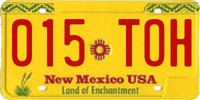 NM license plate 015TOH