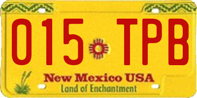 NM license plate 015TPB
