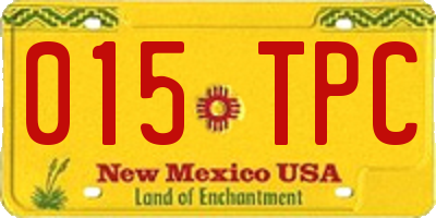 NM license plate 015TPC