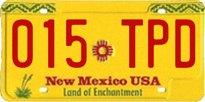 NM license plate 015TPD