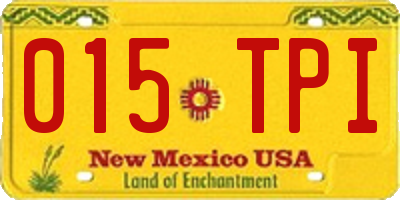 NM license plate 015TPI