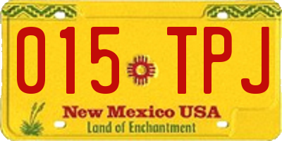 NM license plate 015TPJ