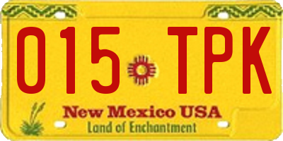 NM license plate 015TPK