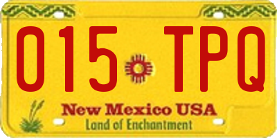 NM license plate 015TPQ