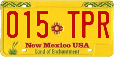 NM license plate 015TPR
