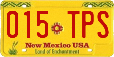 NM license plate 015TPS
