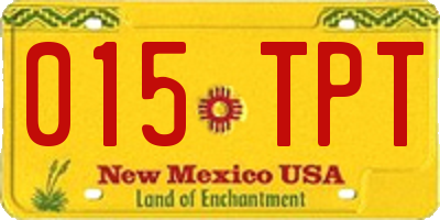 NM license plate 015TPT