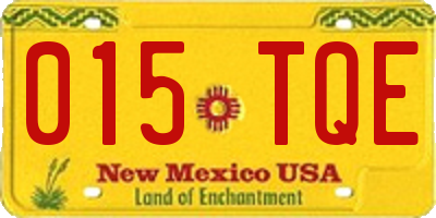 NM license plate 015TQE