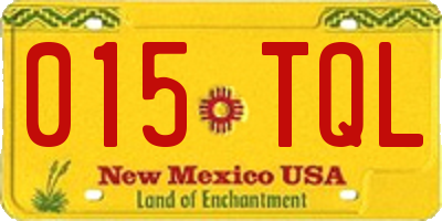 NM license plate 015TQL