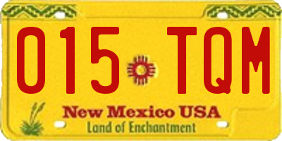 NM license plate 015TQM