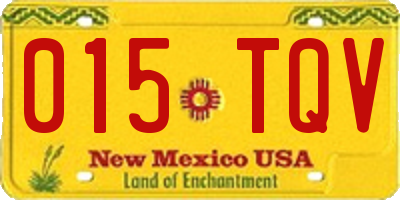 NM license plate 015TQV